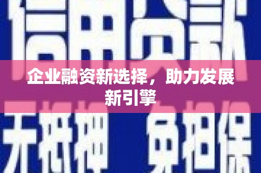 汉寿企业融资新选择，助力发展新引擎